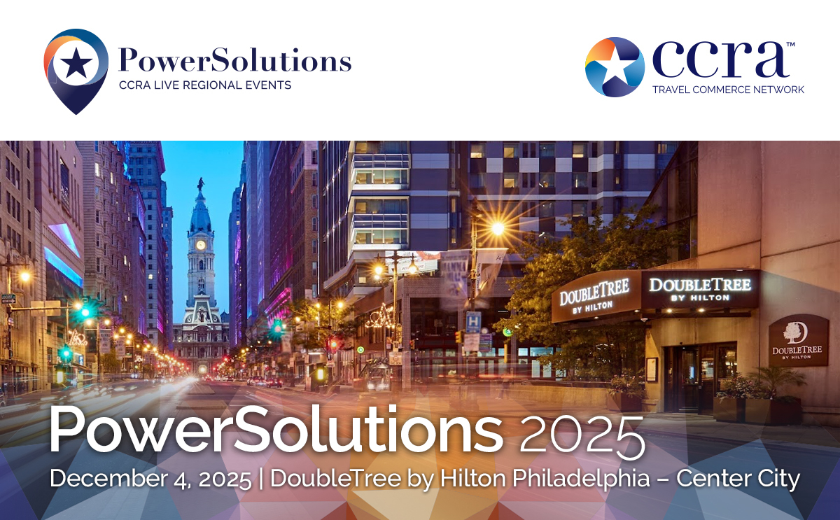 PowerSolutions 2025 event banner showing Philadelphia cityscape and DoubleTree by Hilton hotel, with event details: December 4, 2025, DoubleTree by Hilton Philadelphia – Center City.